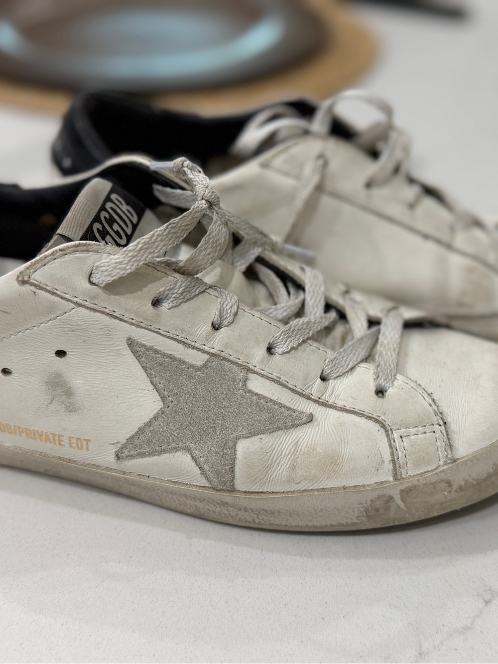 Golden Goose Kids White Sneakers with Gray Star